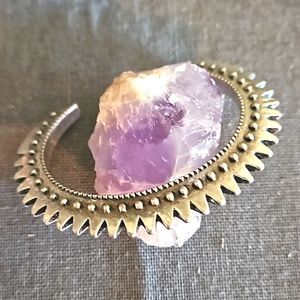 Lucky brand antiqued silver spiky bangle cuff bracelet